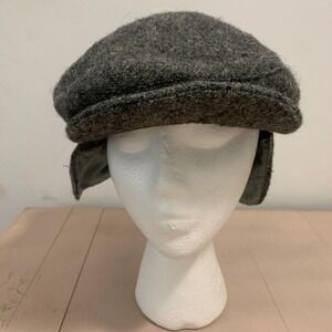 1960's vintage classic 100% wool Harris Tweed grey flat cap